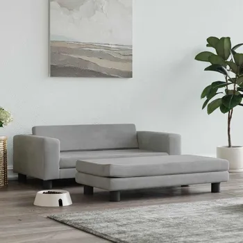 Pelíšek pro psa vida Pelíšek pro psa s prodlužovacím dílem modrý 100x50x30 cm samet