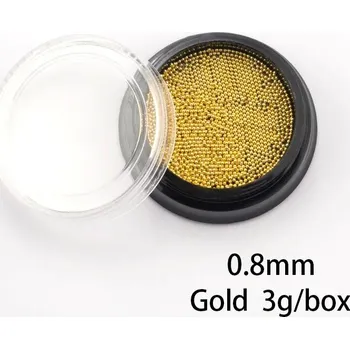 Mini kuličky pro zdobení nehtů gelových i akrylových | zdobení na nehty, dekorace - žlutá 0,8 mm