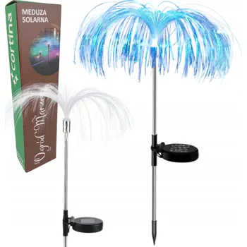 Venkovní osvětlení LAMPA SOLARNA LED MEDUZA MĚNÍCÍ BARVY ZAPICHOVACÍ OPTICKÉ VLÁKNO 84 CM SOLÁRNÍ