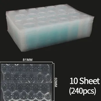 Umělé nehty Gelové lepidlo pro nalepovací nehty bez nepořádku | lepidlo, samolepky - Modrá 240 ks