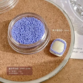 3D barevné mini korálky na nehty | zdobení nehtů, gelové ozdoby - fialová