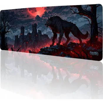 Podložka pod myš PODLOŽKA POD MYŠ MYŠKU Red Wolf 80x30 TILT Na stůl XL Herní Velká