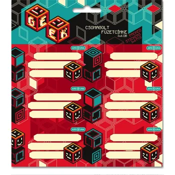 samolepka ARS UNA Jmenovky na sešity Ars Una Geek 23 – 18 ks samolepek