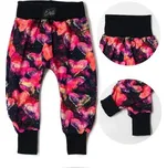 Dětské tepláky s vysokým pasem Duhová srdce; Barva: černá; Velikost: 80