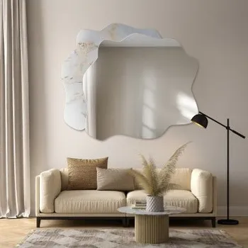 Zrcadlo Nepravidelné zrcadlo na bílo-zlatém mramoru – MARBLE BIALORO