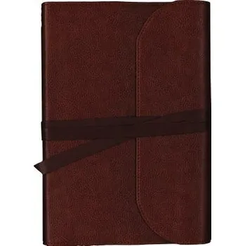 NKJV, Journal the Word Bible, Large Print, Premium Leather, Brown, Red Letter - Thomas Nelson