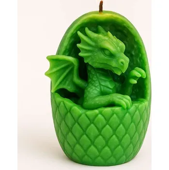 Svíčka Vonná svíčka Dračí vejce | 230 g | Svíčkománie3D | Barva: Zelená