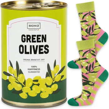 SOXO dámské ponožky v plechovce - olivky
