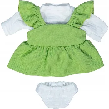 Doplněk pro panenku Sada: Zelené šaty a tričko – oblečení pro panenku 38 cm Miniland