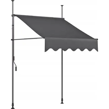 Stínicí technika Balkónová markýza 200 x 120 cm s úchyty GARDEN PLEASURE Antracit