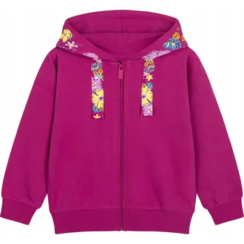 Dívčí mikina Mikina dívčí dětská růžová tepláková 110 Květiny Endo