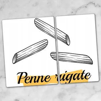 Obraz Prkénka z Tvrzené Sklo s Ozdobným Vzorem Těstoviny Penne Rigate 40x52 a 30x52