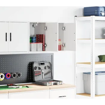 Nástěnné svítidlo Garážové nástěnné skříňky 2 ks Bílé lepené dřevo