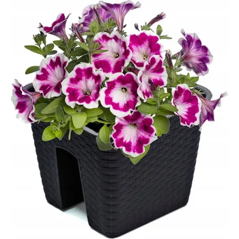 Květináč Květináč truhlík na zábradlí Umbra na balkon, terasu, balustrádu 30 cm ratanový vzhled