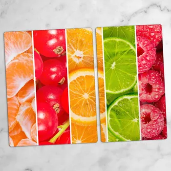 Obraz Dekorativní Desky Tvrzené Sklo na Krájení Ovocná Mozaika 40x52 a 30x52
