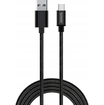 Datový kabel Kabel Savio USB - USB typ C 2 m černý