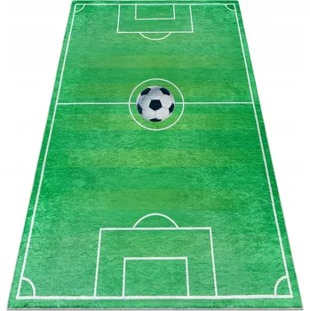 Koberec Dětský pratelný Koberec GUMA Hřiště fotbalový míč HRA zelený 80x150 cm