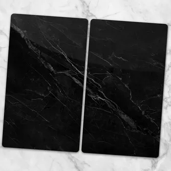 Obraz Tvrzené Skleněné Kuchyňské Desky s Grafikou Jemný Černý Mramor 2x30x52