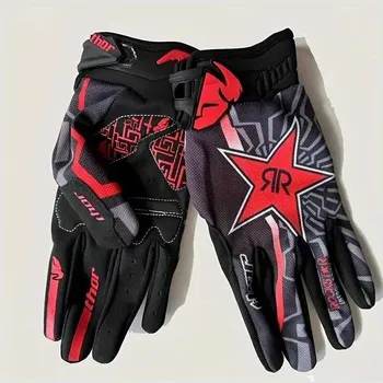 Moto rukavice Rukavice Thor - ROCKSTAR červená