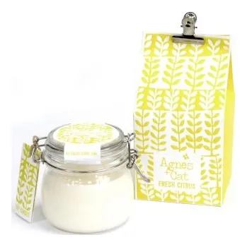 Svíčka Sójová Svíčka v Uzavíratelné Sklenici - Dárkové Balení - Citrus, 400 g