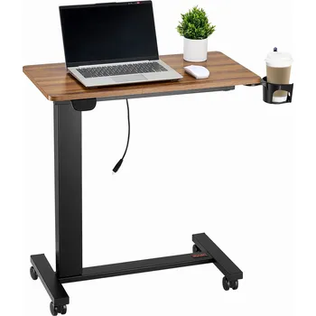 Postel Stolik Nocny Regulowana Wysokość Od 76CM Do 118,5CM Drewniana Podstawa