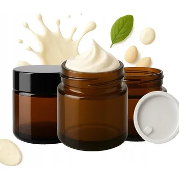 Sklenice 20 x Skleněné sklenice hnědé na krém Kosmetika masti 10 g Sklenice tmavé Sklo
