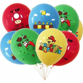 Balónek BALÓNKY BALÓNKY SADA SUPER MARIO BROS NAROZENINY 8ks