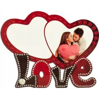 Obraz FOTO RÁMEČEK MDF 17,3 x 13,7 cm - DVĚ SRDCE Výtisk vašeho Fotografie VALENTÝNA