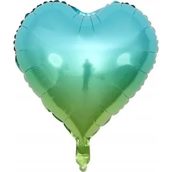 Balónek FÓLIOVÝ BALÓNEK SRDCE DUHOVÉ MODRÉ 45 CM NAROZENINY