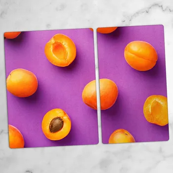 Obraz Ozdobné Skleněné Kuchyňské Desky na Krájení s Grafikou Meruňky 40x52 a 30x52