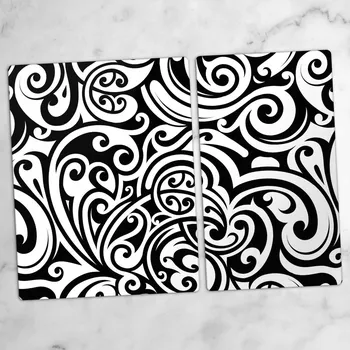 Obraz Ozdobné skleněné kuchyňské desky na krájení s grafikou Ozdoby 40x52 a 30x52