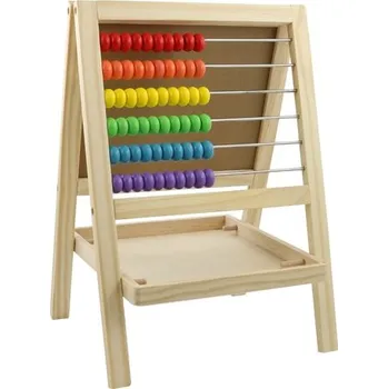 Magnetická kreslící tabulka Multifunkční tabule s počítadlem 23,5x33x20 cm - dřevěná 2v1