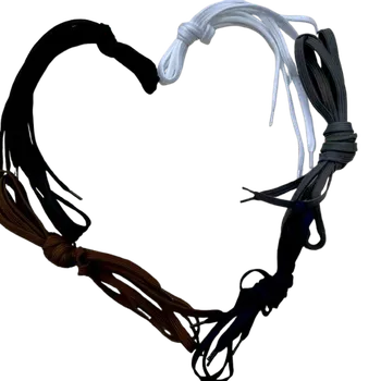 Tkaničky do bot ZAQQ Tkaničky 90-130 cm NAPPA Hlazená třísločiněnná kůže Bílá 90 cm