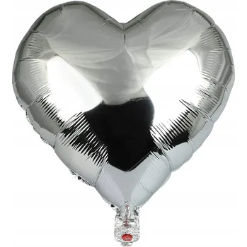 Balónek FÓLIOVÝ BALÓN SRDCE STŘÍBRNÉ 45 CM NAROZENINY