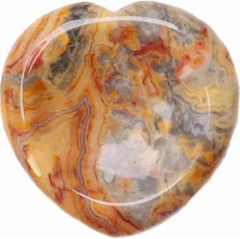 Masážní příslušenství Achát žlutý krajkový masážní hmatka srdce cca 4 cm