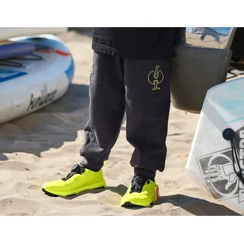 Teplákové kalhoty light e.s.trail, dětská velikost 122/128 černá/acidově žlutá Strauss