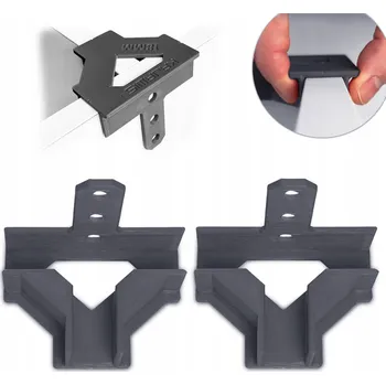 Nábytkové kování Stolařská úchytka 2xT 3 otvory pro BLUM, pro montážní desku 18mm, rohová