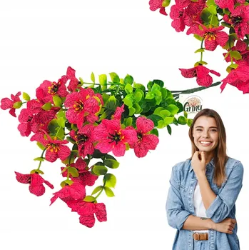 umělá květina Umělá Petúnie Pelargónie Surfinie Květiny na Balkon 1 Ks - červená