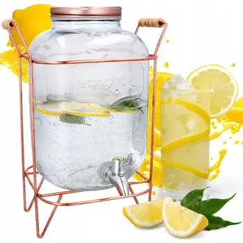 Sklenice Zavařovací Sklenice s kohoutkem sklenice s podstavcem na vodu, limonádu, velký džus, 5 l