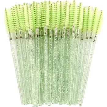 50 ks Flexibilní jednorázové kartáčky na řasy a obočí | kosmetické štětce, štětce na líčení - 50 KS - Zelená