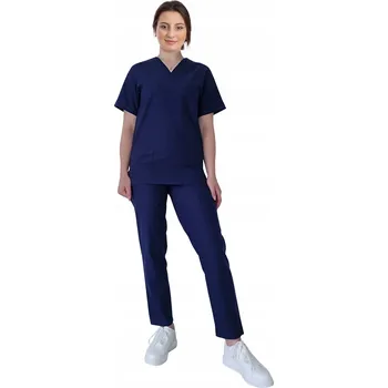 Dámské pyžamo Lékařský komplet 100% Bavlna Tmavě modrá vel. 4XL