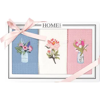 Utěrka Kuchyňské utěrky bavlněné růžové modré krémové 3ks