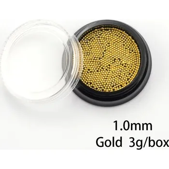 Mini kuličky pro zdobení nehtů gelových i akrylových | zdobení na nehty, dekorace - žlutá 1mm