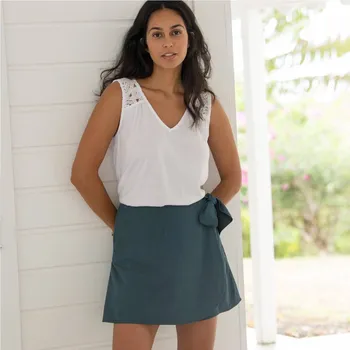 Dámská sukně Sukňové šortky na zavázání modrá 40