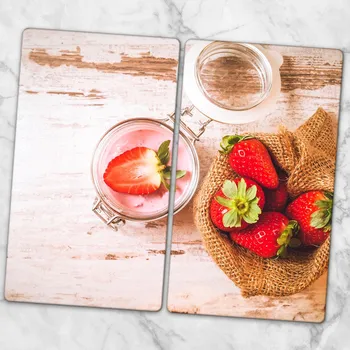 Obraz Sada tvrzených skleněných kuchyňských desek s grafikou stříkající vody 2x 30x52 cm