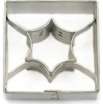 Vykrajovátko Čtverec + oblá hvězda | vykrajovátko se středem na linecké cukroví