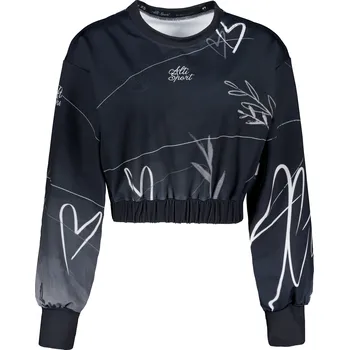 Dámská mikina Dámská funkční cropped mikina premium ALTISPORT VOJ/ALW083MI08 ČERNOBÍLÁ S