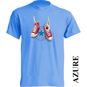 detske-levne-bavlnene-tricko-potisk-tenisky-converse Barva: Azure - azurově modrá, velikost: 116