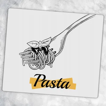 Obraz Multifunkční Dekorační Skleněná Deska do Kuchyně Vidlička a Těstoviny 60x52