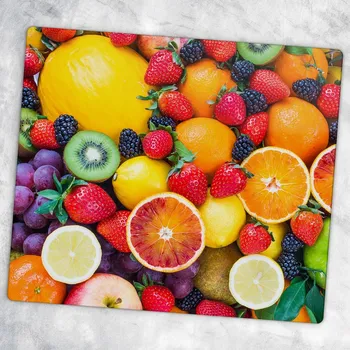 Obraz Kuchyňská Deska Tvrzené Sklo Servírovací S Grafikou Ovocný Mix 60x52
